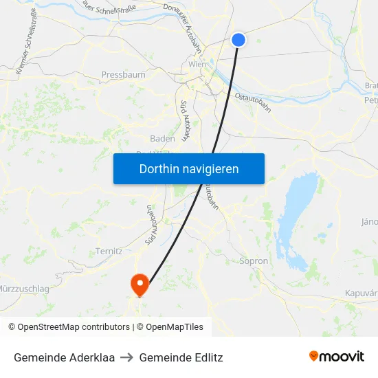 Gemeinde Aderklaa to Gemeinde Edlitz map