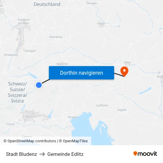 Stadt Bludenz to Gemeinde Edlitz map