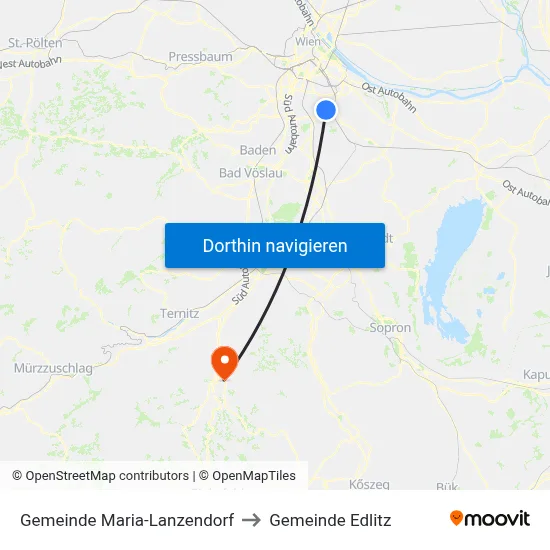 Gemeinde Maria-Lanzendorf to Gemeinde Edlitz map