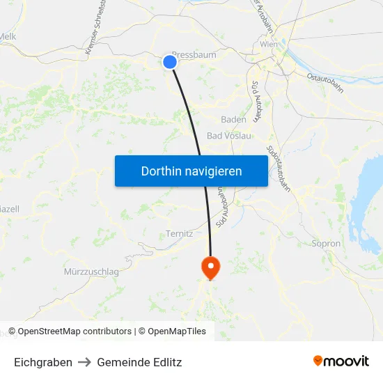 Eichgraben to Gemeinde Edlitz map