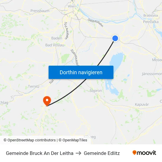 Gemeinde Bruck An Der Leitha to Gemeinde Edlitz map