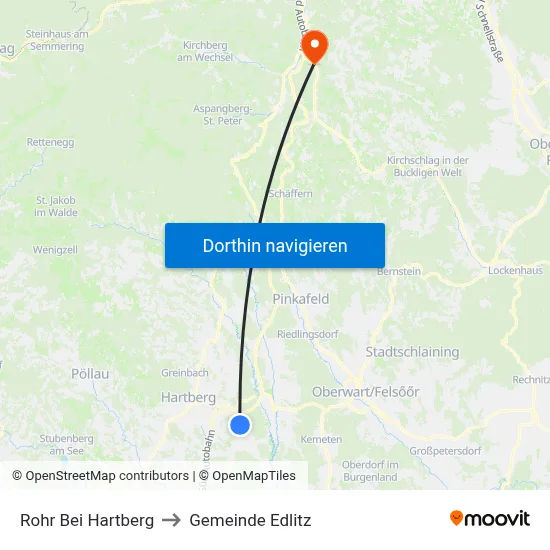 Rohr Bei Hartberg to Gemeinde Edlitz map