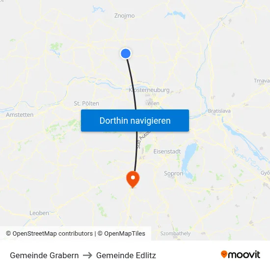 Gemeinde Grabern to Gemeinde Edlitz map