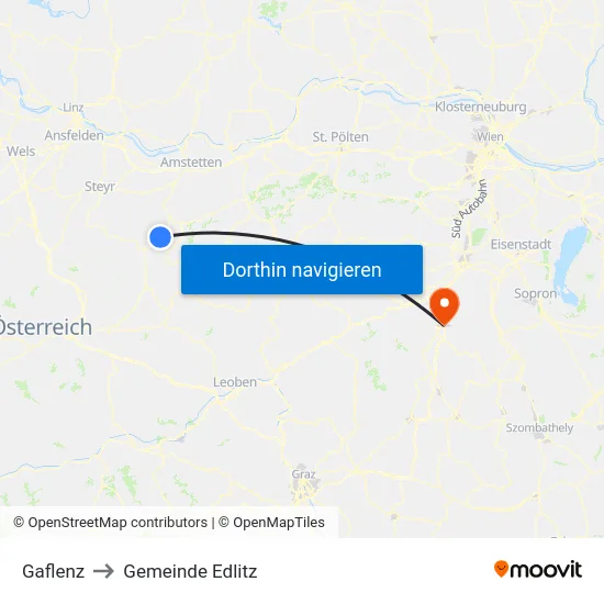 Gaflenz to Gemeinde Edlitz map