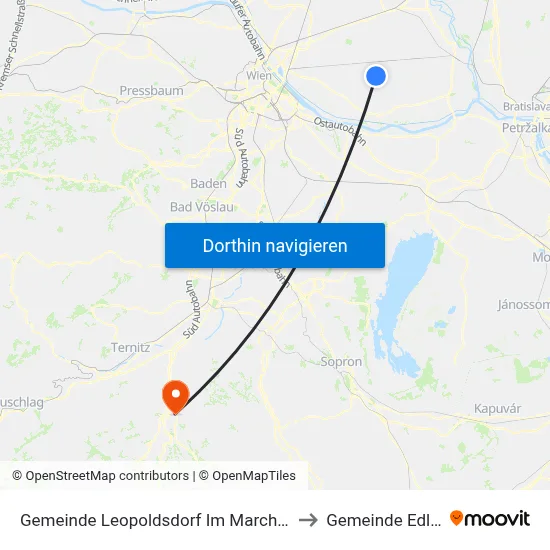 Gemeinde Leopoldsdorf Im Marchfeld to Gemeinde Edlitz map