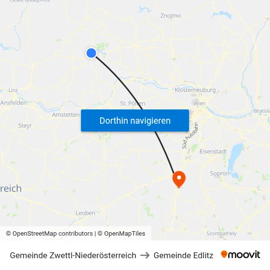 Gemeinde Zwettl-Niederösterreich to Gemeinde Edlitz map