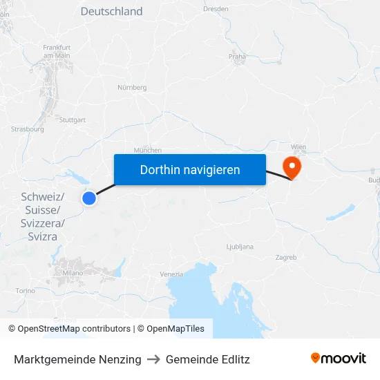 Marktgemeinde Nenzing to Gemeinde Edlitz map