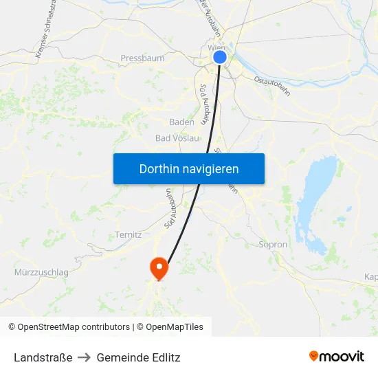 Landstraße to Gemeinde Edlitz map