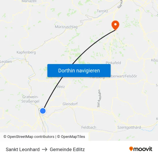 Sankt Leonhard to Gemeinde Edlitz map