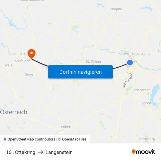 16., Ottakring to Langenstein map