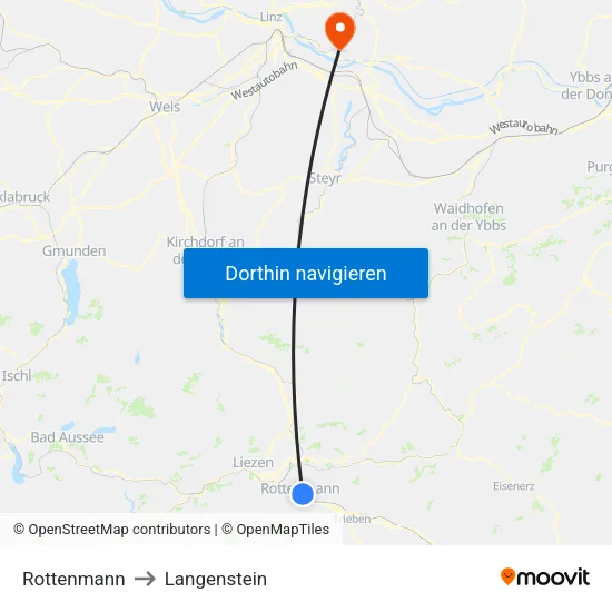 Rottenmann to Langenstein map