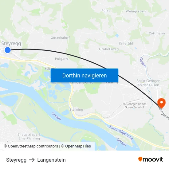 Steyregg to Langenstein map