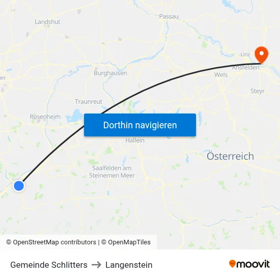 Gemeinde Schlitters to Langenstein map