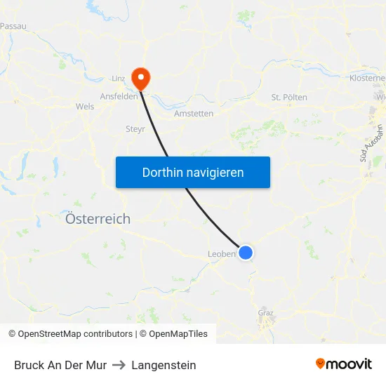 Bruck An Der Mur to Langenstein map