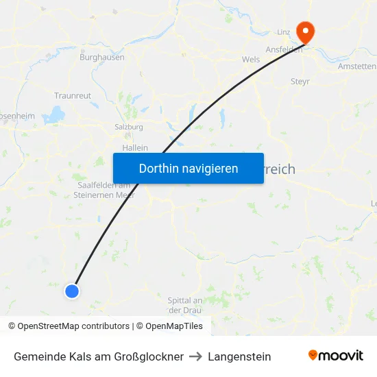 Gemeinde Kals am Großglockner to Langenstein map