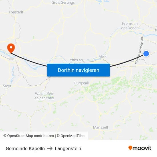 Gemeinde Kapelln to Langenstein map