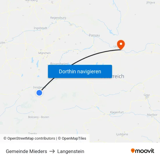 Gemeinde Mieders to Langenstein map