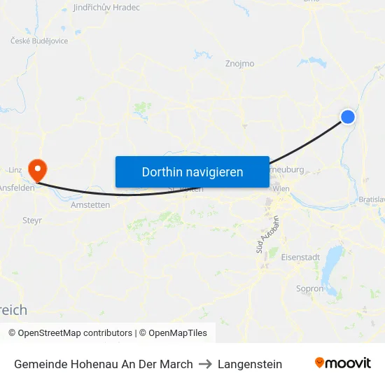Gemeinde Hohenau An Der March to Langenstein map