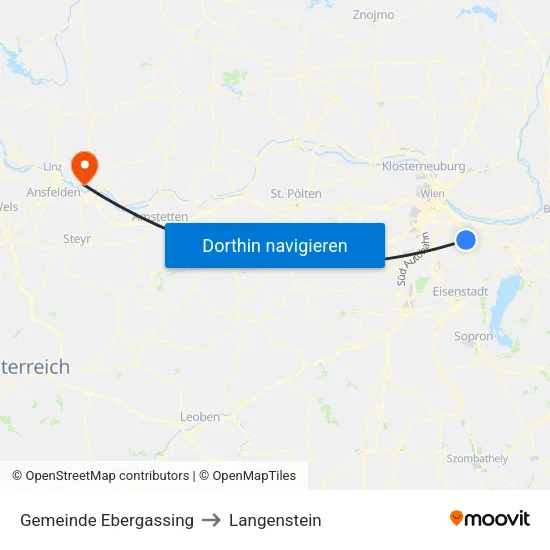 Gemeinde Ebergassing to Langenstein map