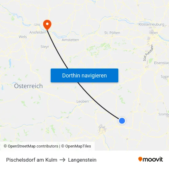 Pischelsdorf am Kulm to Langenstein map