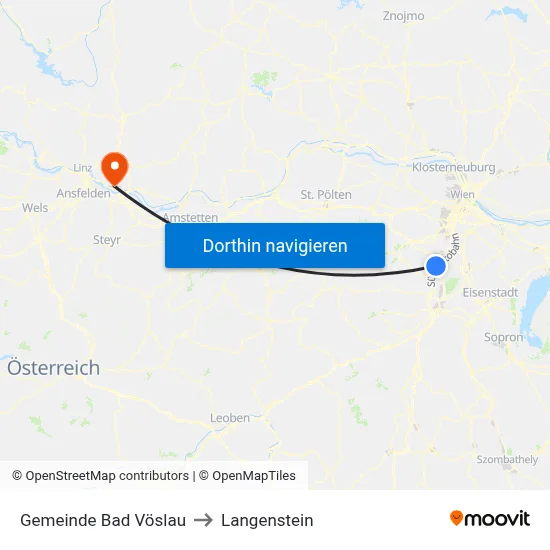 Gemeinde Bad Vöslau to Langenstein map