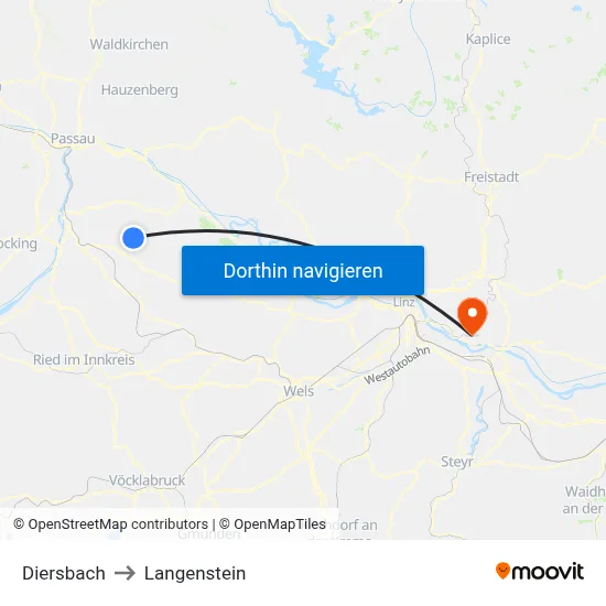 Diersbach to Langenstein map