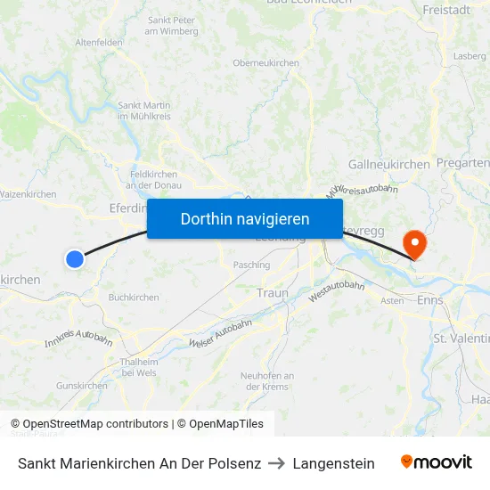 Sankt Marienkirchen An Der Polsenz to Langenstein map