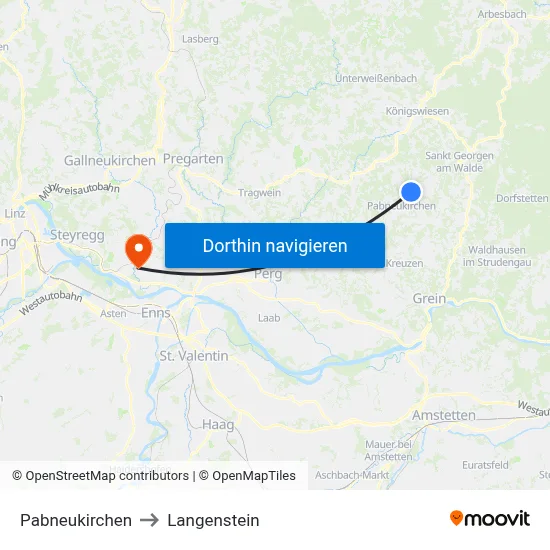 Pabneukirchen to Langenstein map