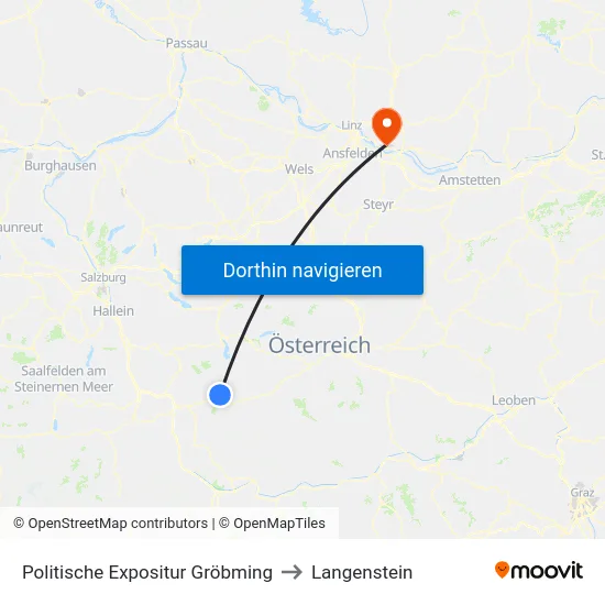 Politische Expositur Gröbming to Langenstein map