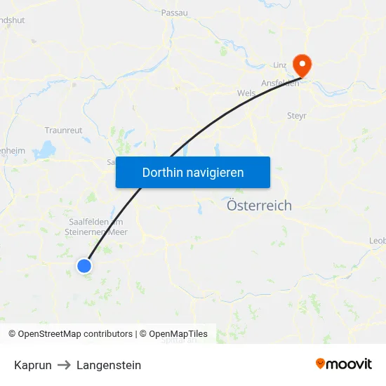 Kaprun to Langenstein map