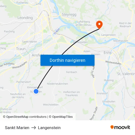 Sankt Marien to Langenstein map