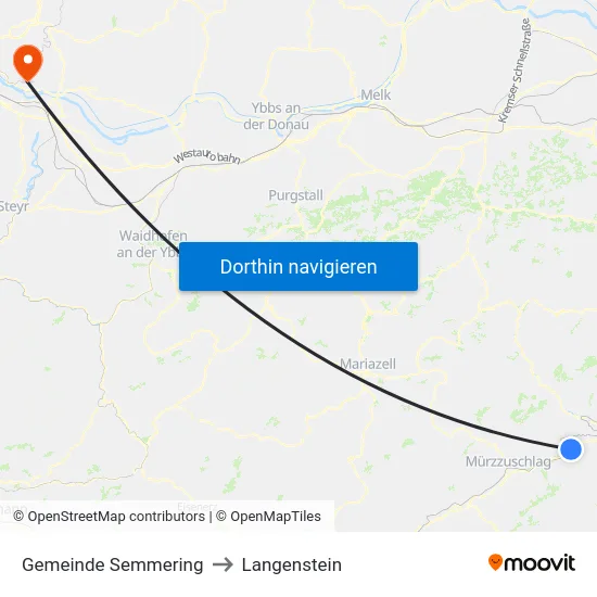 Gemeinde Semmering to Langenstein map
