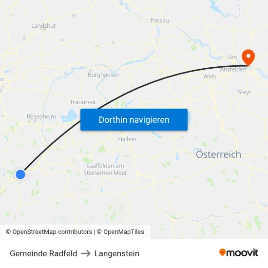 Gemeinde Radfeld to Langenstein map
