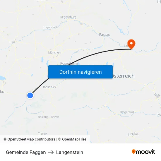 Gemeinde Faggen to Langenstein map
