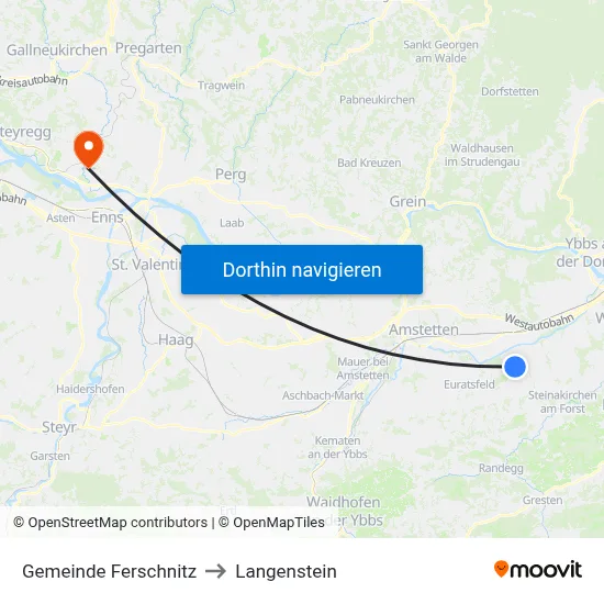Gemeinde Ferschnitz to Langenstein map