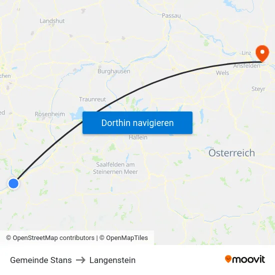 Gemeinde Stans to Langenstein map