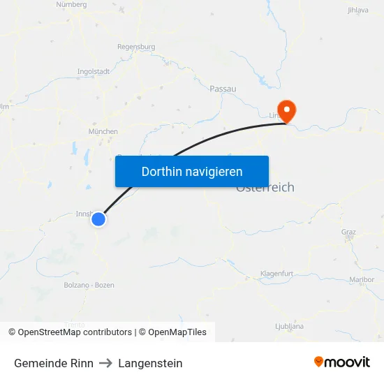 Gemeinde Rinn to Langenstein map