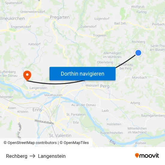 Rechberg to Langenstein map