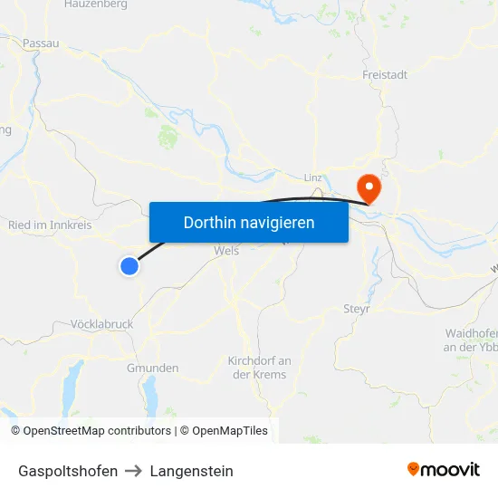 Gaspoltshofen to Langenstein map
