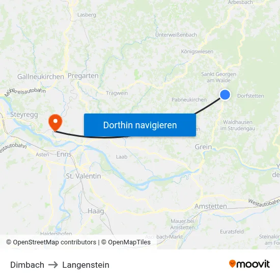 Dimbach to Langenstein map