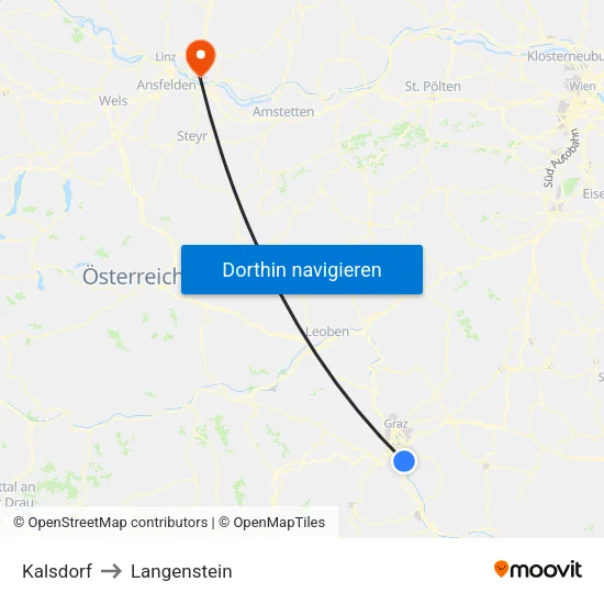 Kalsdorf to Langenstein map