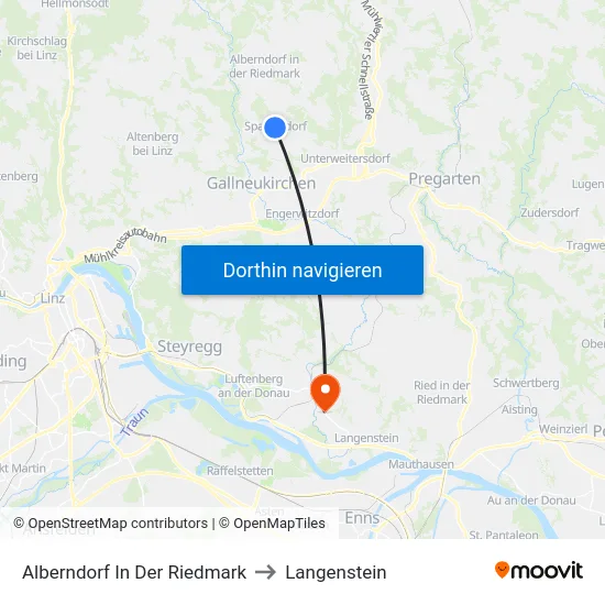 Alberndorf In Der Riedmark to Langenstein map