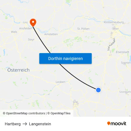 Hartberg to Langenstein map