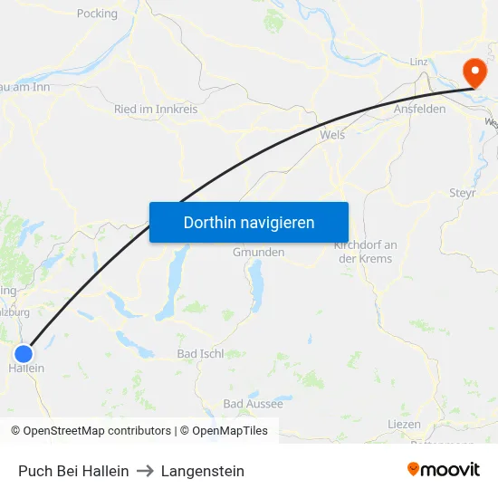 Puch Bei Hallein to Langenstein map