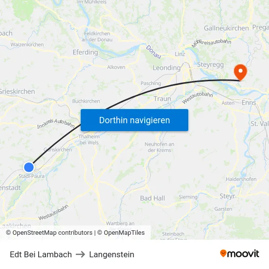Edt Bei Lambach to Langenstein map