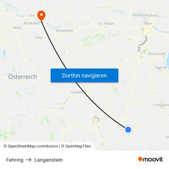 Fehring to Langenstein map