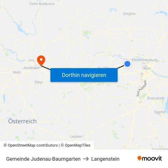 Gemeinde Judenau-Baumgarten to Langenstein map