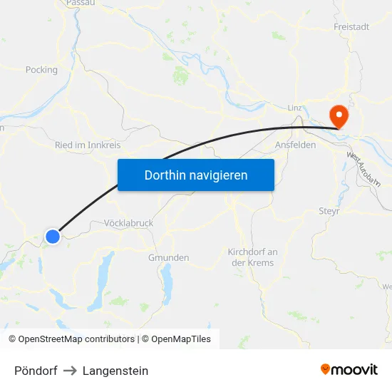 Pöndorf to Langenstein map