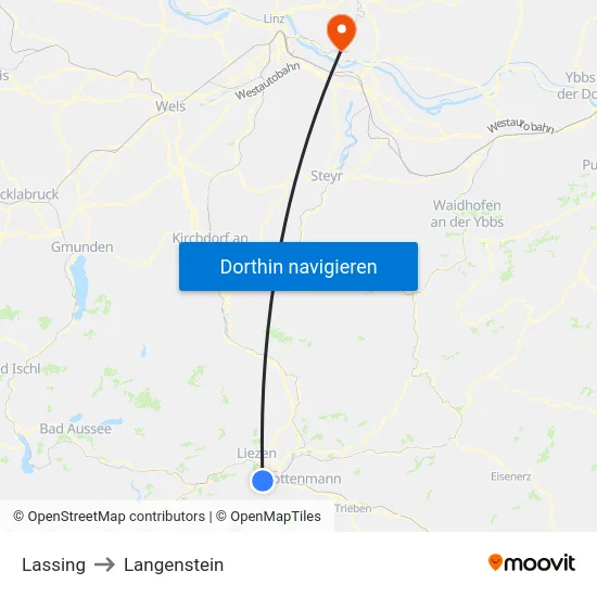 Lassing to Langenstein map