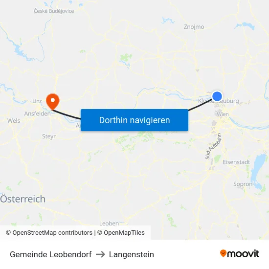 Gemeinde Leobendorf to Langenstein map